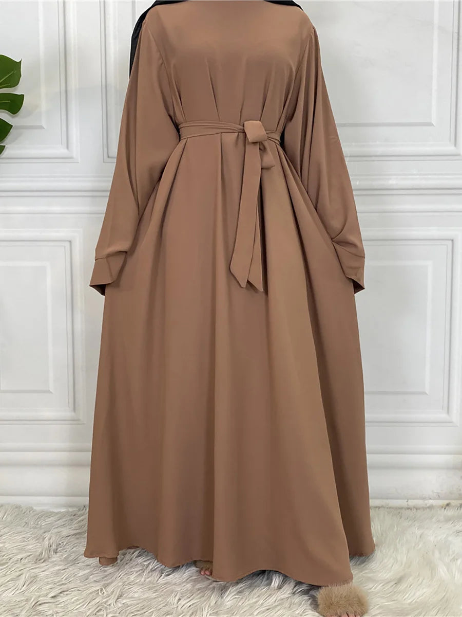 Modest Turkish Kaftan Abaya – Muslim Ramadan Maxi Dress for Women