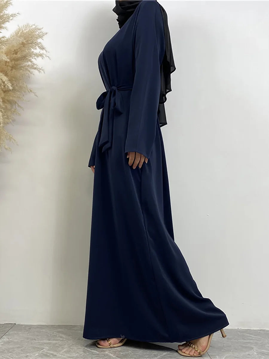 Modest Turkish Kaftan Abaya – Elegant Muslim Ramadan Maxi Dress
