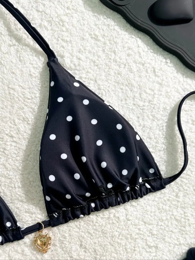 Black & White Polka Dot Bikini – Women Beach Set