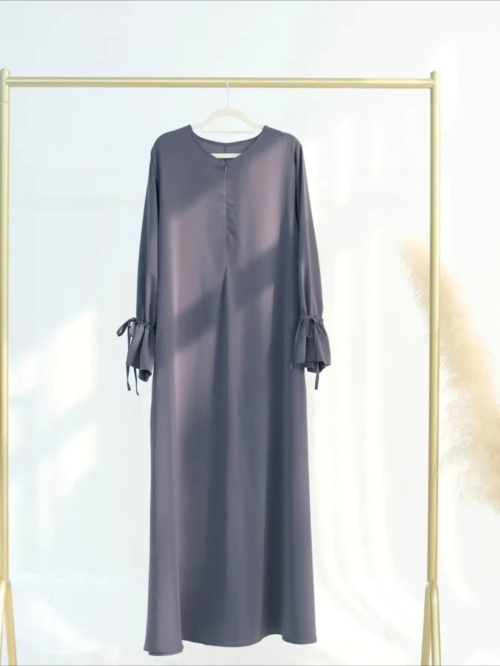 Bow Lace-Up Abaya Kaftan – Elegant Muslim Eid Maxi Dress 2026