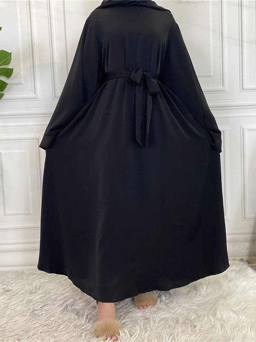 Modest Turkish Kaftan Abaya – Muslim Ramadan Maxi Dress for Women