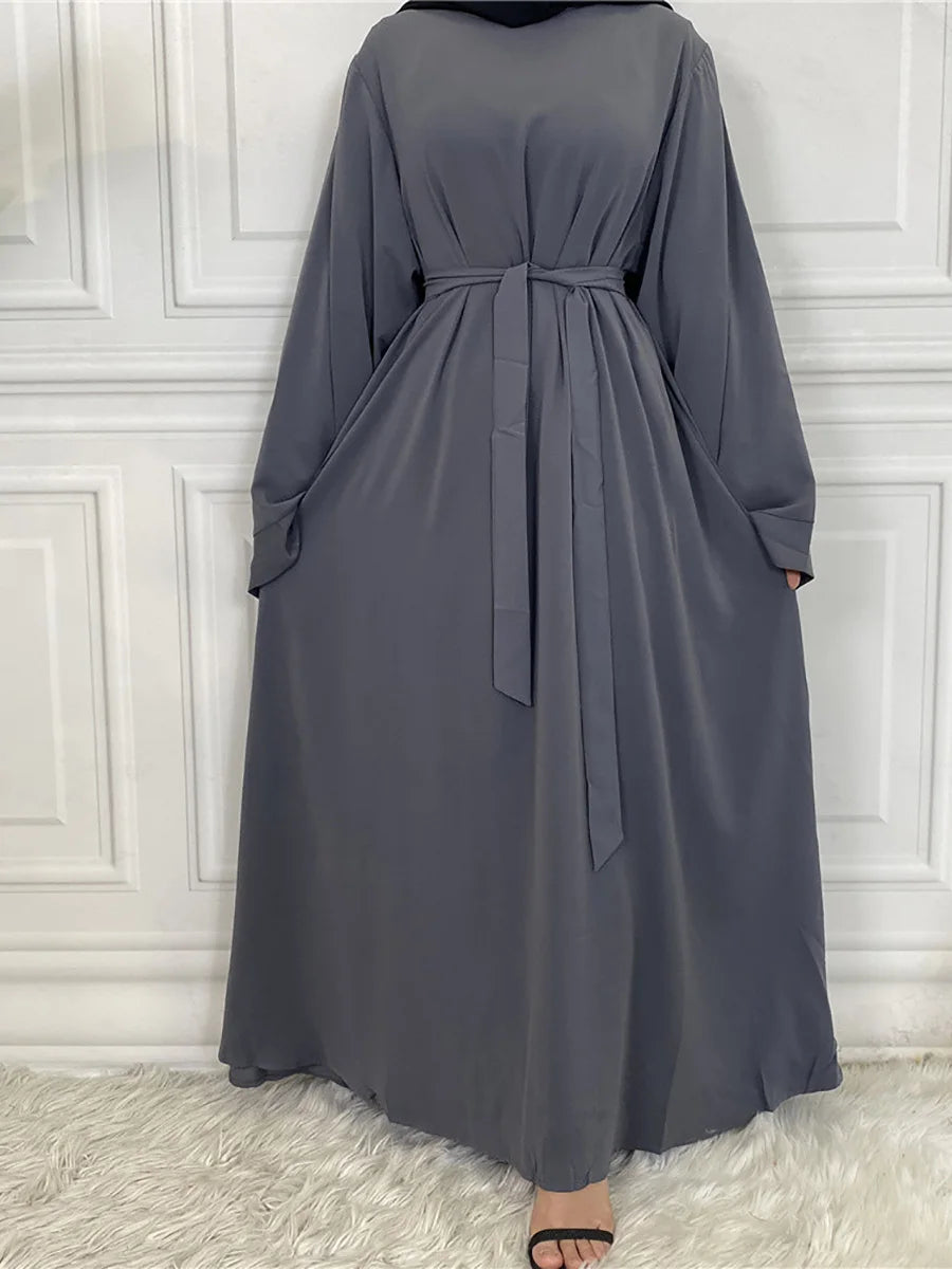 Modest Turkish Kaftan Abaya – Muslim Ramadan Maxi Dress for Women