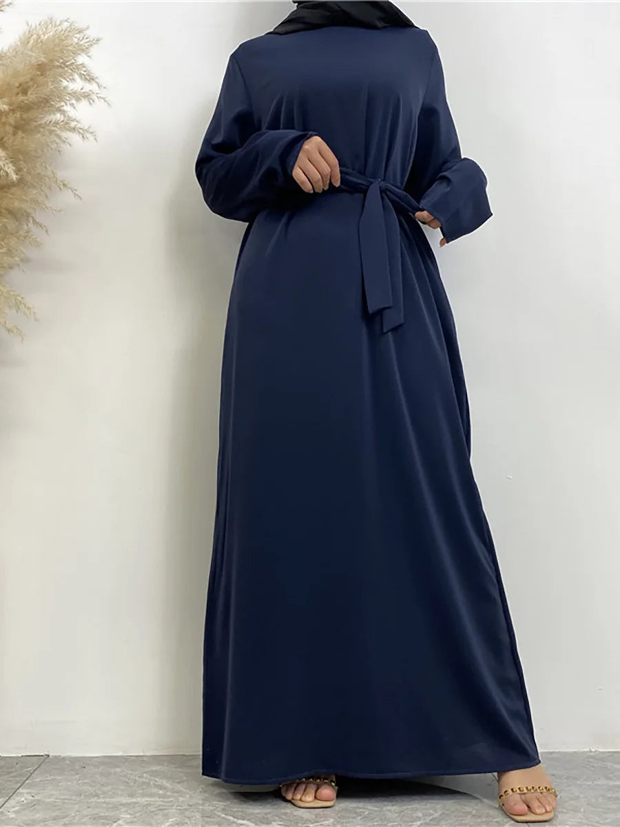 Modest Turkish Kaftan Abaya – Elegant Muslim Ramadan Maxi Dress