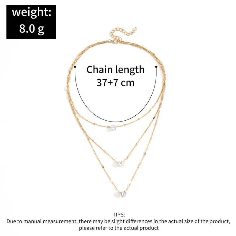 Multilayer Zircon Pendant Choker Necklace – Women’s Party Jewelry Gift