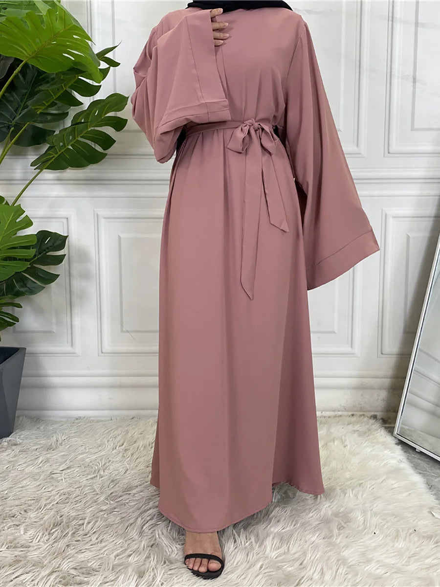 Modest Turkish Kaftan Abaya – Muslim Ramadan Maxi Dress for Women