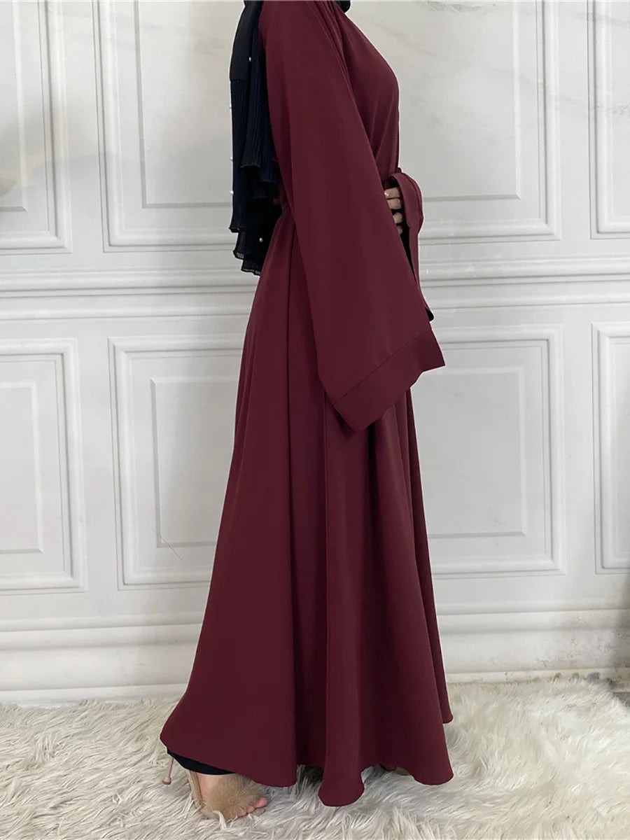 Modest Turkish Kaftan Abaya – Muslim Ramadan Maxi Dress for Women