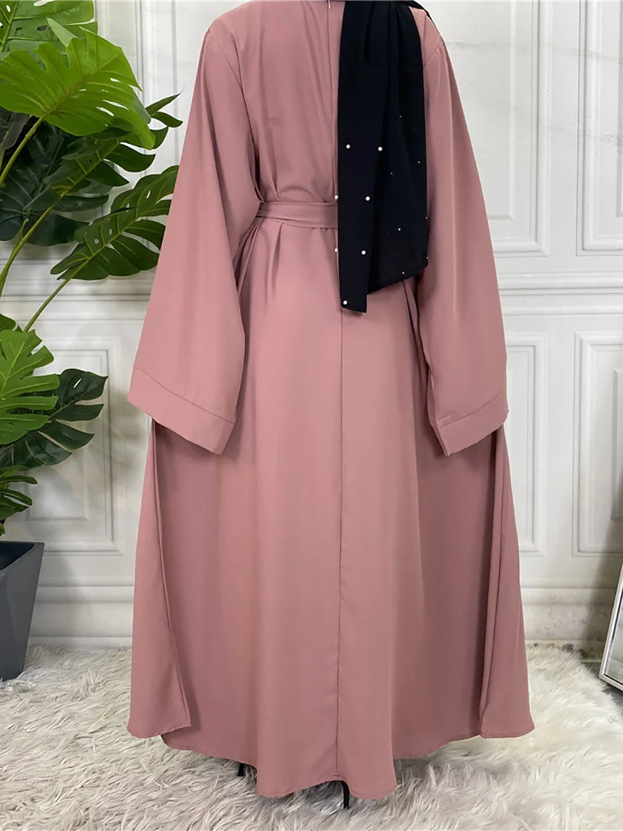 Modest Turkish Kaftan Abaya – Muslim Ramadan Maxi Dress for Women