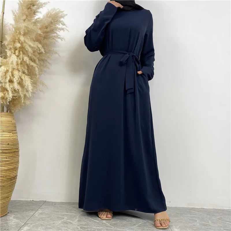 Modest Turkish Kaftan Abaya – Elegant Muslim Ramadan Maxi Dress