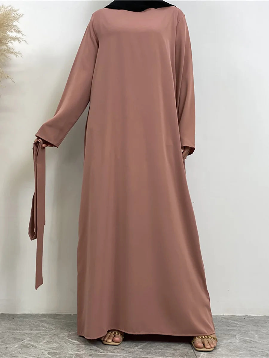 Modest Turkish Kaftan Abaya – Elegant Muslim Ramadan Maxi Dress