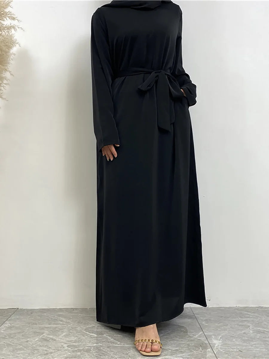 Modest Turkish Kaftan Abaya – Elegant Muslim Ramadan Maxi Dress