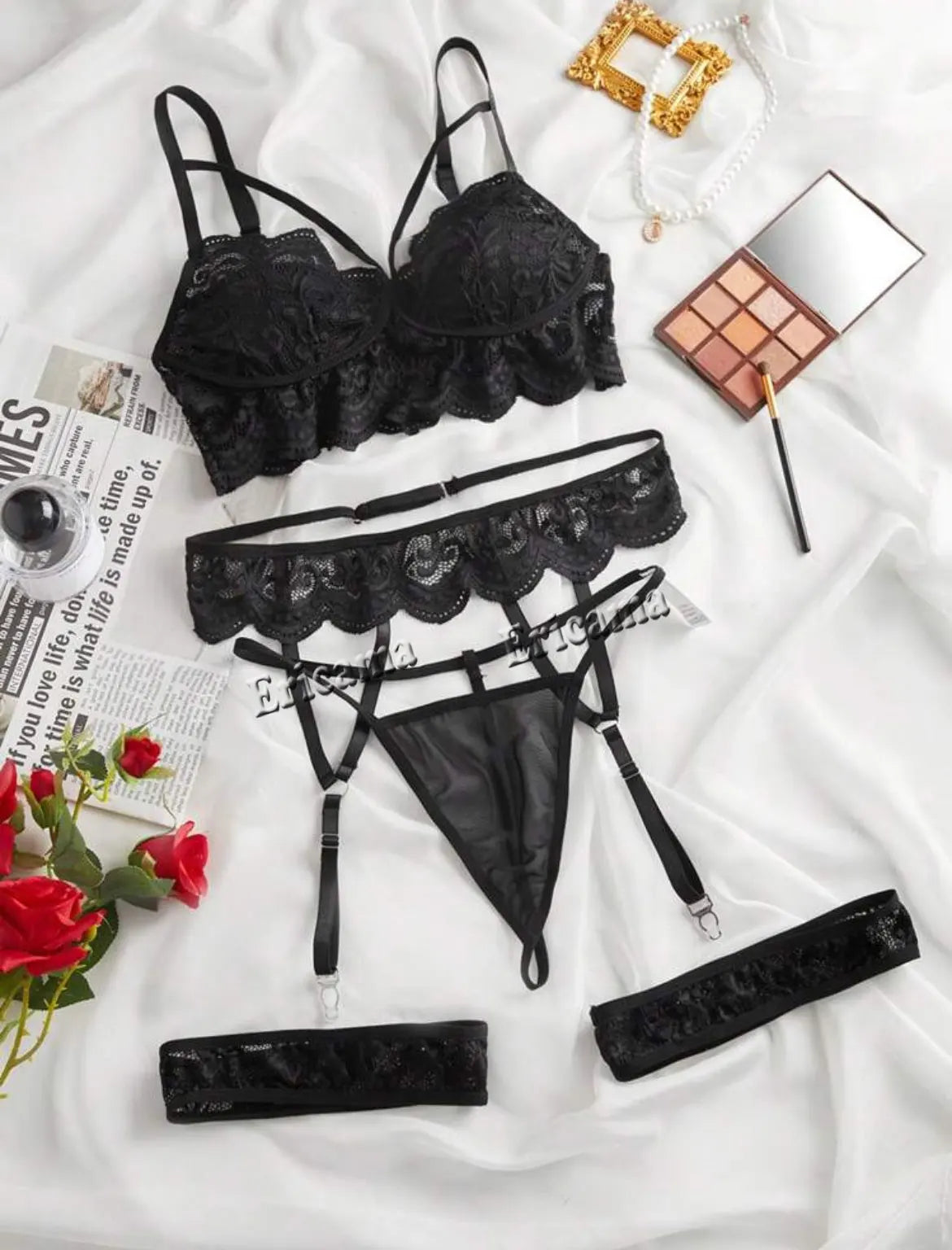 Sheer Lace Bra & Panty Set – Elegant Transparent Women’s Lingerie