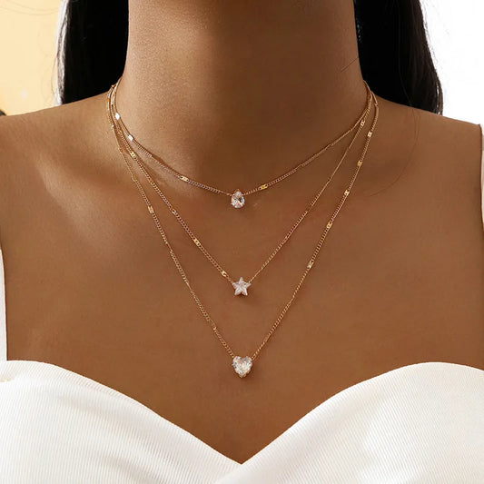 Multilayer Zircon Pendant Choker Necklace – Women’s Party Jewelry Gift