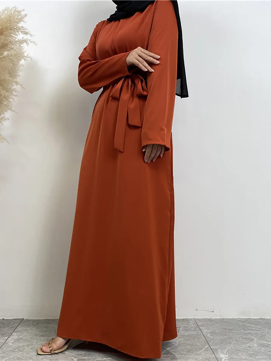 Modest Turkish Kaftan Abaya – Elegant Muslim Ramadan Maxi Dress