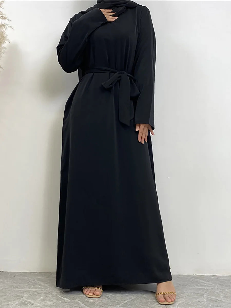 Modest Turkish Kaftan Abaya – Elegant Muslim Ramadan Maxi Dress