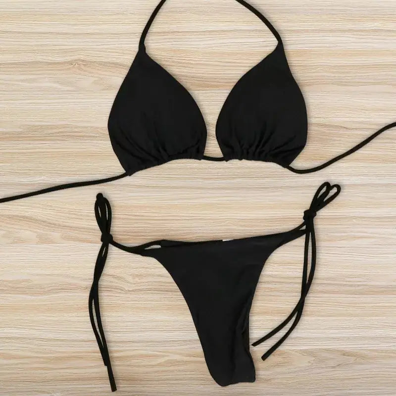 Neck Strap Bikini Set – Adjustable Multi-Color Swimwear