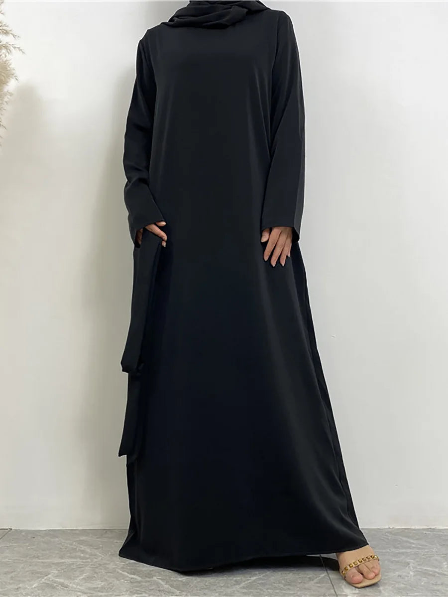 Modest Turkish Kaftan Abaya – Elegant Muslim Ramadan Maxi Dress