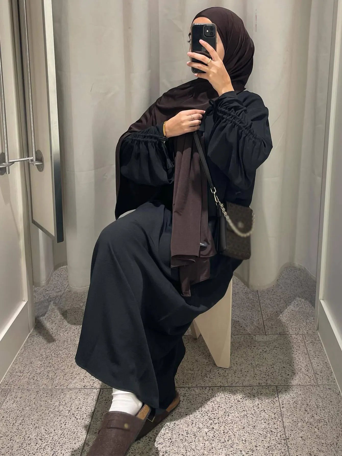 Lace-Up Sleeve Abaya Kaftan – Modest Eid Maxi Dress