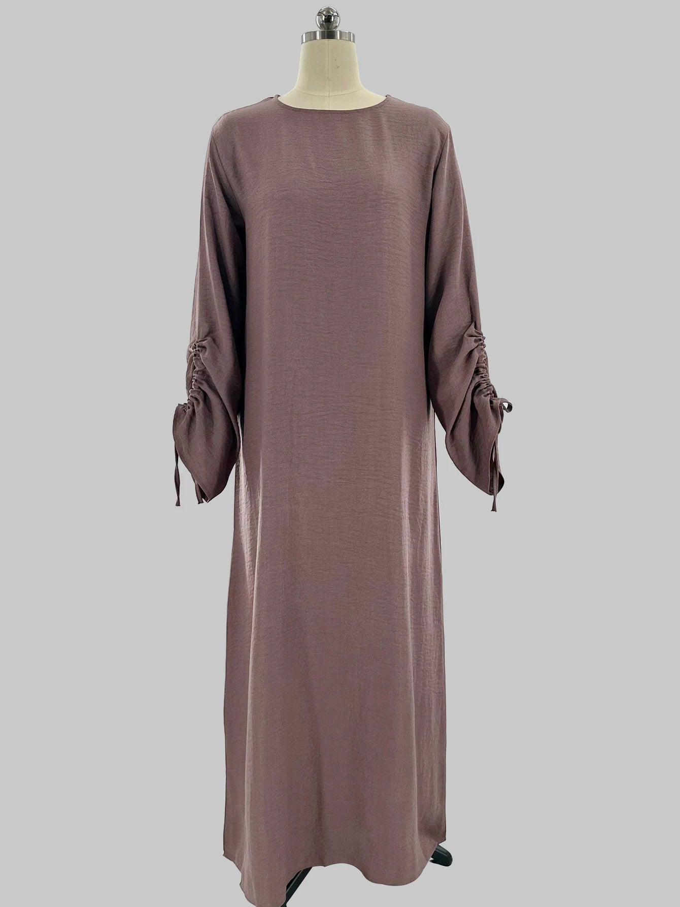 Lace-Up Sleeve Abaya Kaftan – Modest Eid Maxi Dress