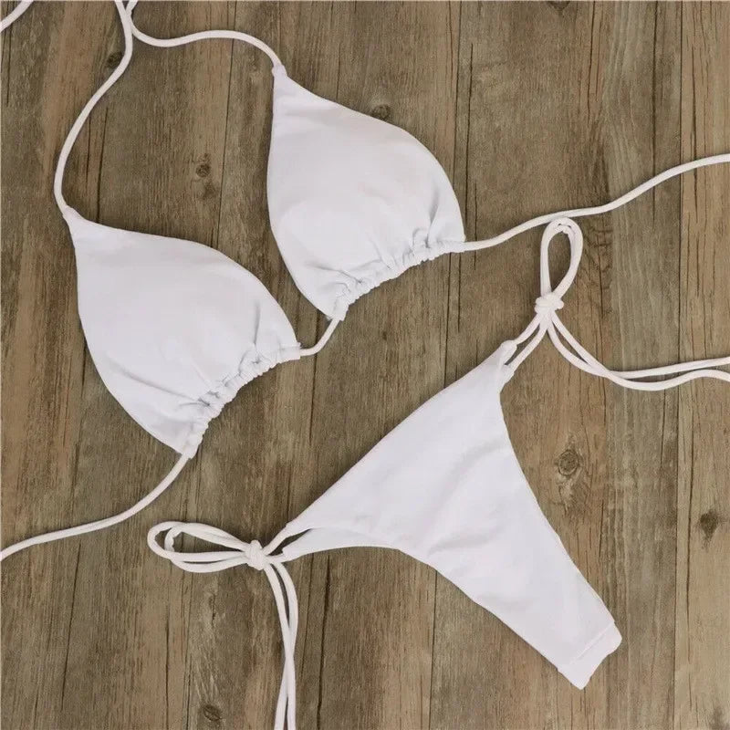 Push-Up Padded Bikini Set – Sexy Thong Two-Piece Women’s Swimwear