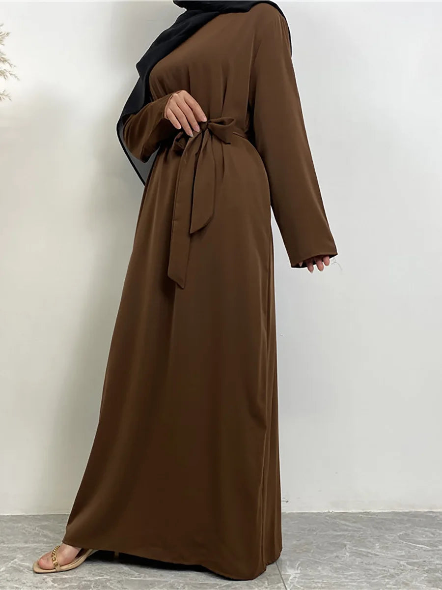 Modest Turkish Kaftan Abaya – Elegant Muslim Ramadan Maxi Dress