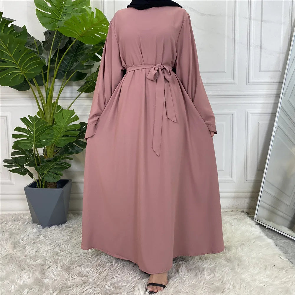 Modest Turkish Kaftan Abaya – Muslim Ramadan Maxi Dress for Women