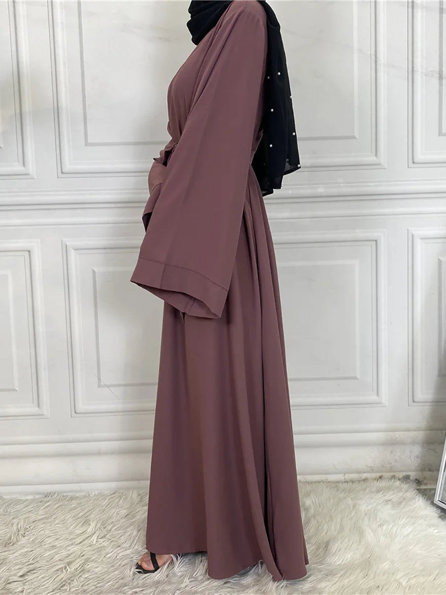 Modest Turkish Kaftan Abaya – Muslim Ramadan Maxi Dress for Women