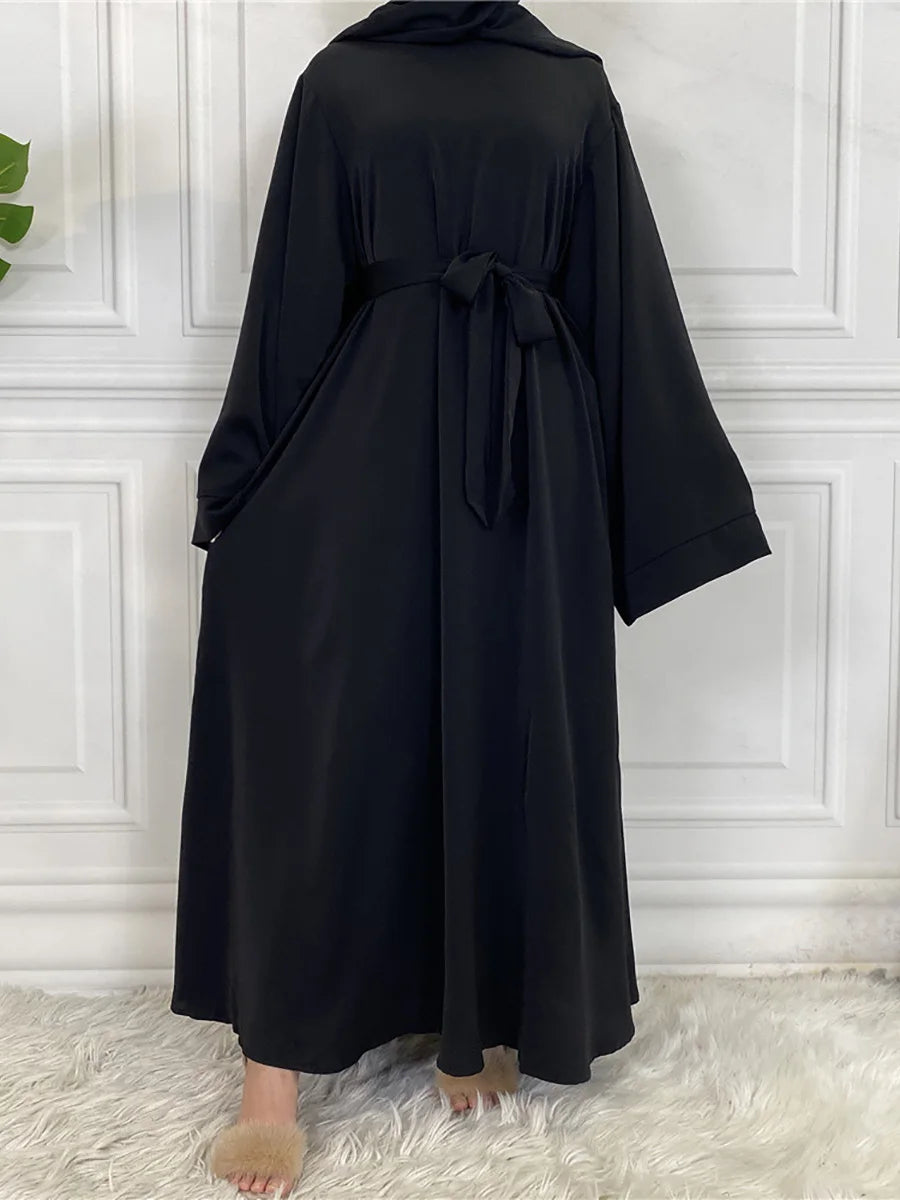 Modest Turkish Kaftan Abaya – Muslim Ramadan Maxi Dress for Women