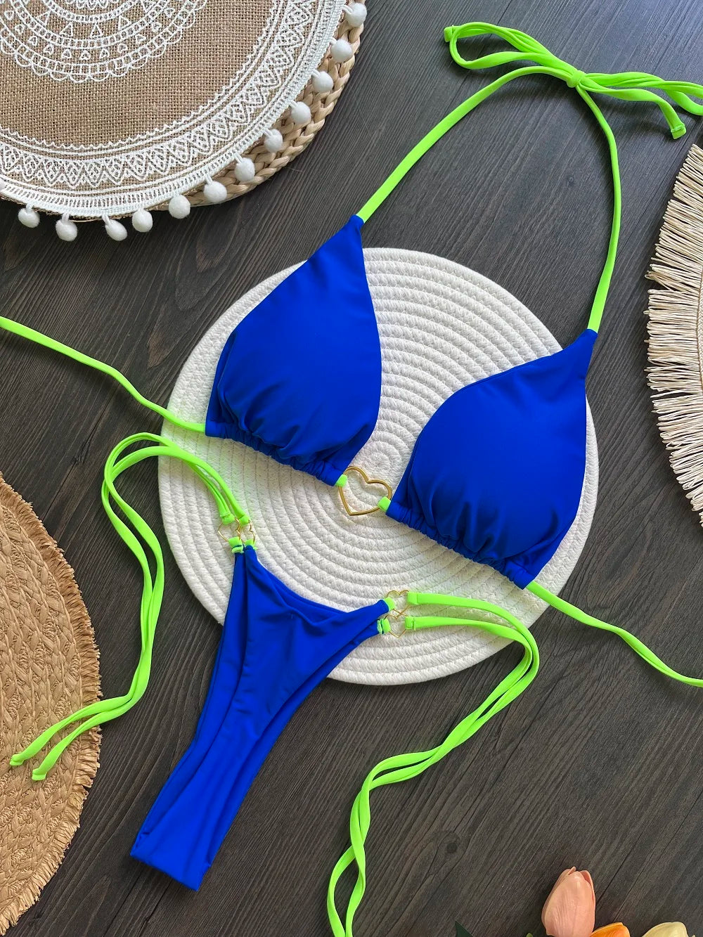 Sexy Triangle Thong Bikini Set – Women Beachwear