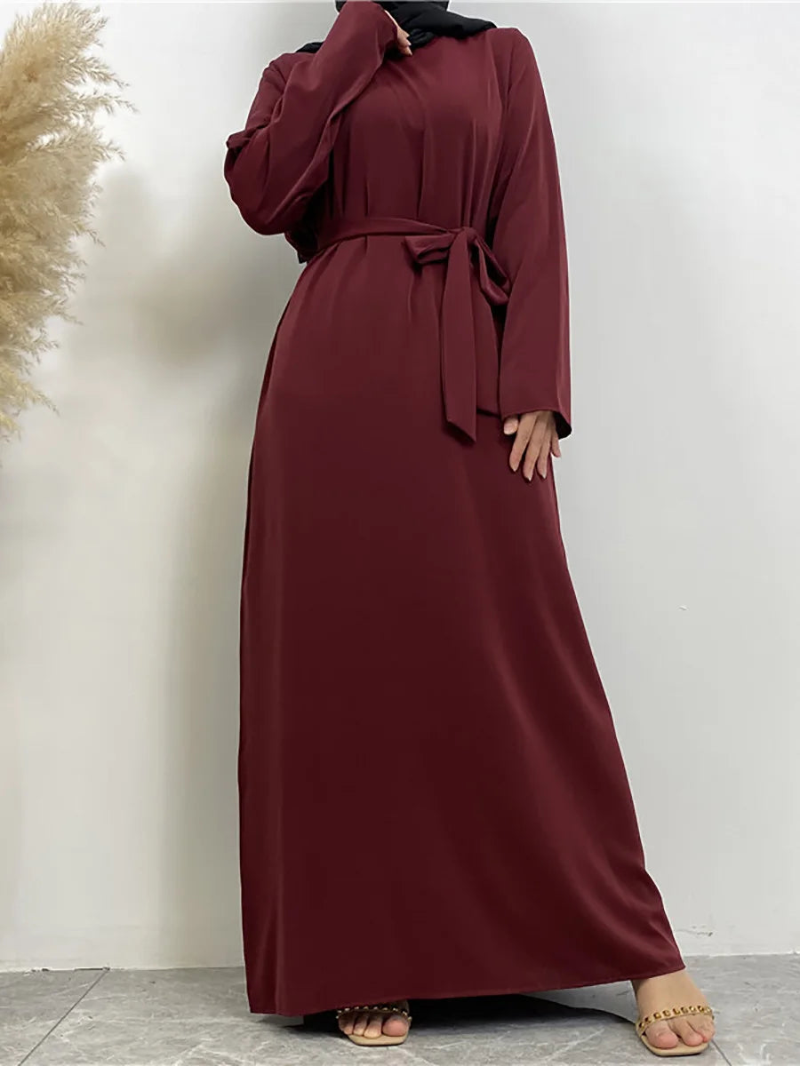 Modest Turkish Kaftan Abaya – Elegant Muslim Ramadan Maxi Dress