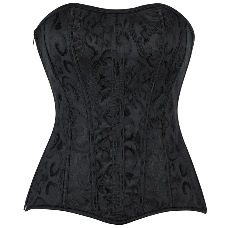 Women’s Steel Boned Lace-Up Corset Top – Waist Trainer Bustier Shapewear