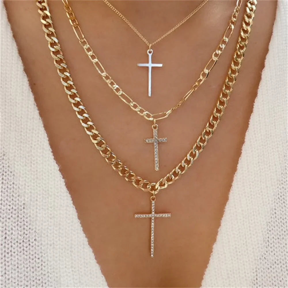 Vintage Punk Gold-Plated Coin Pendant Necklace – Thick Chain Hip Hop Jewelry