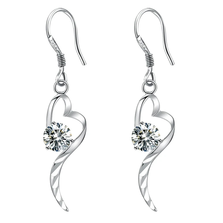 925 Sterling Silver Heart Earrings – Exquisite Women’s Jewelry Gift