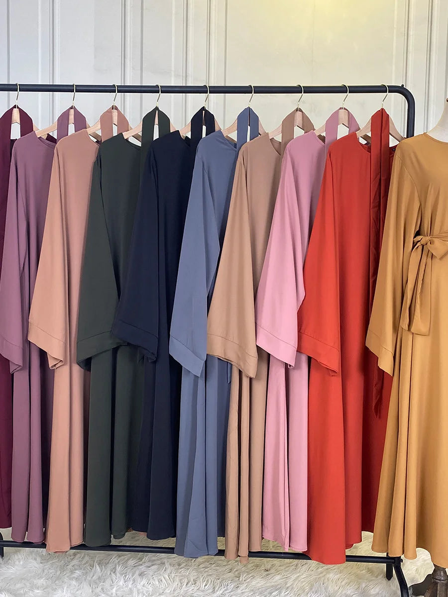 Modest Turkish Kaftan Abaya – Muslim Ramadan Maxi Dress for Women