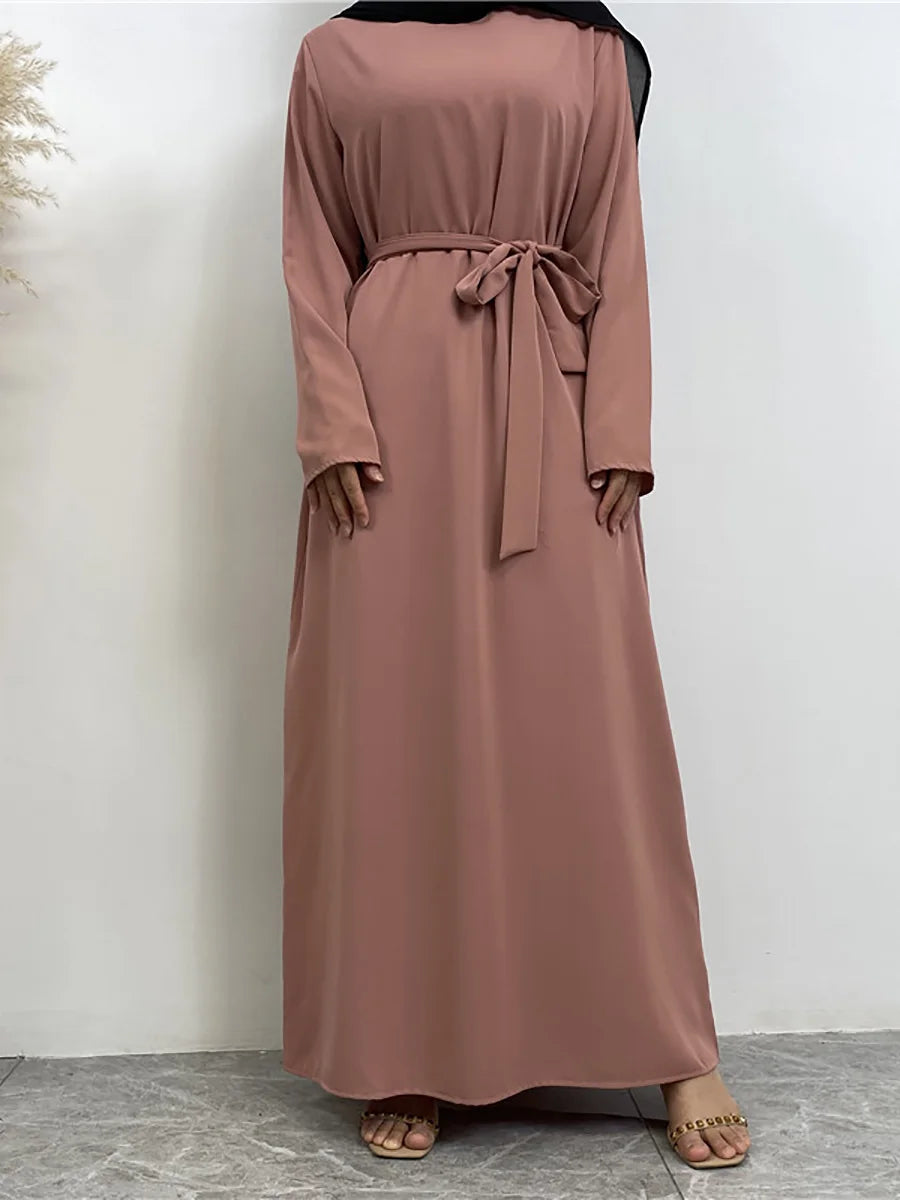 Modest Turkish Kaftan Abaya – Elegant Muslim Ramadan Maxi Dress