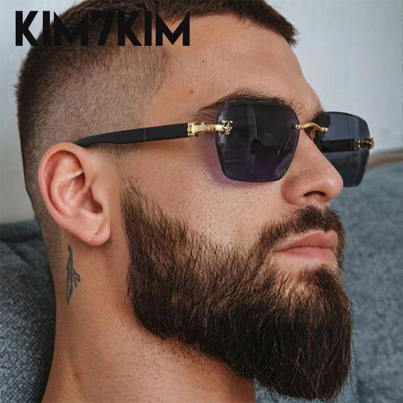 Lunettes de Soleil Photochromiques Sans Monture Luxe Homme