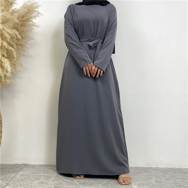Modest Turkish Kaftan Abaya – Elegant Muslim Ramadan Maxi Dress