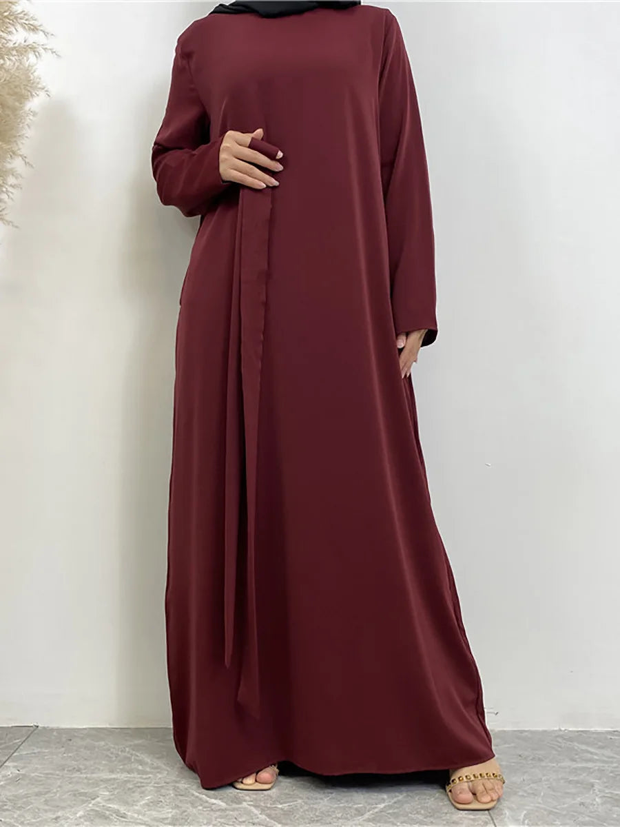 Modest Turkish Kaftan Abaya – Elegant Muslim Ramadan Maxi Dress