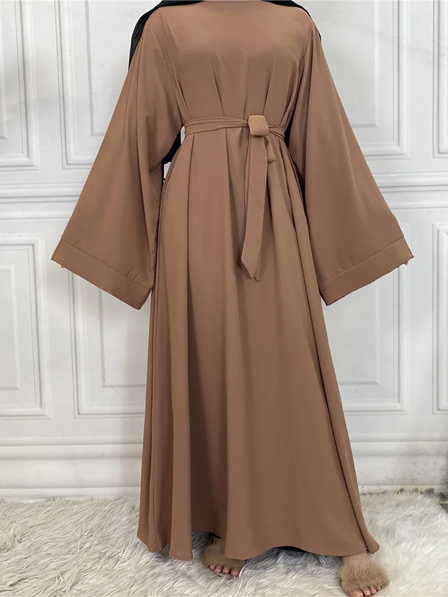 Modest Turkish Kaftan Abaya – Muslim Ramadan Maxi Dress for Women