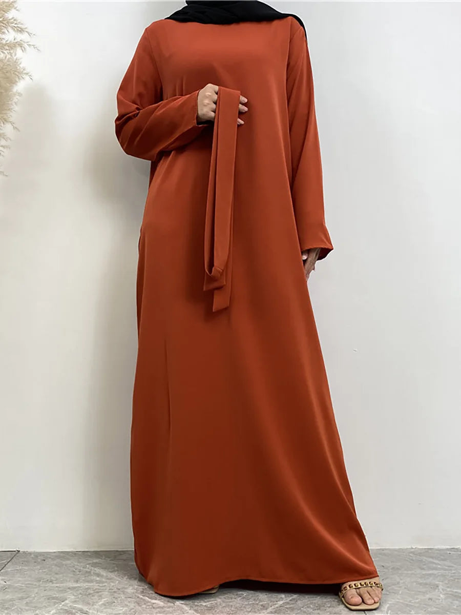 Modest Turkish Kaftan Abaya – Elegant Muslim Ramadan Maxi Dress