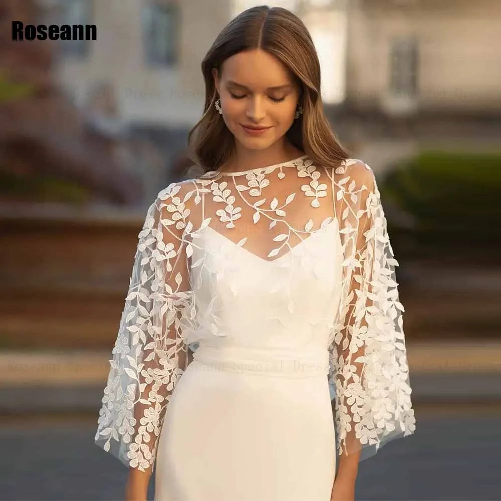 Custom Lace Appliqué Mermaid Wedding Dress – Open Back Tulle Bridal Gown