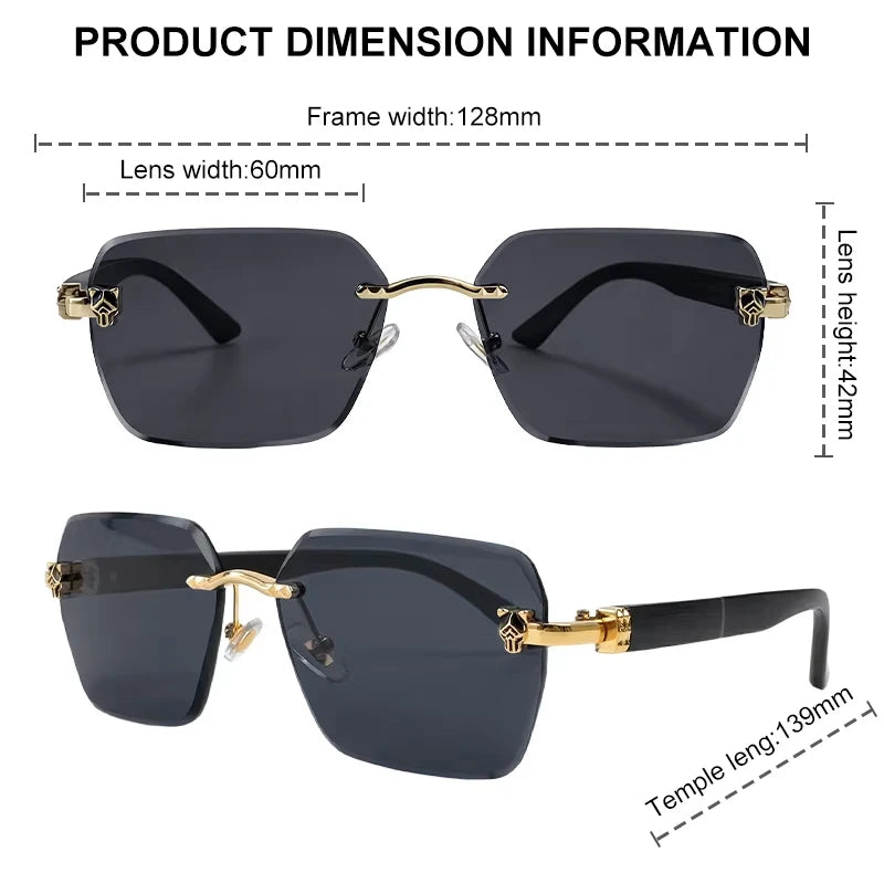Lunettes de Soleil Photochromiques Sans Monture Luxe Homme