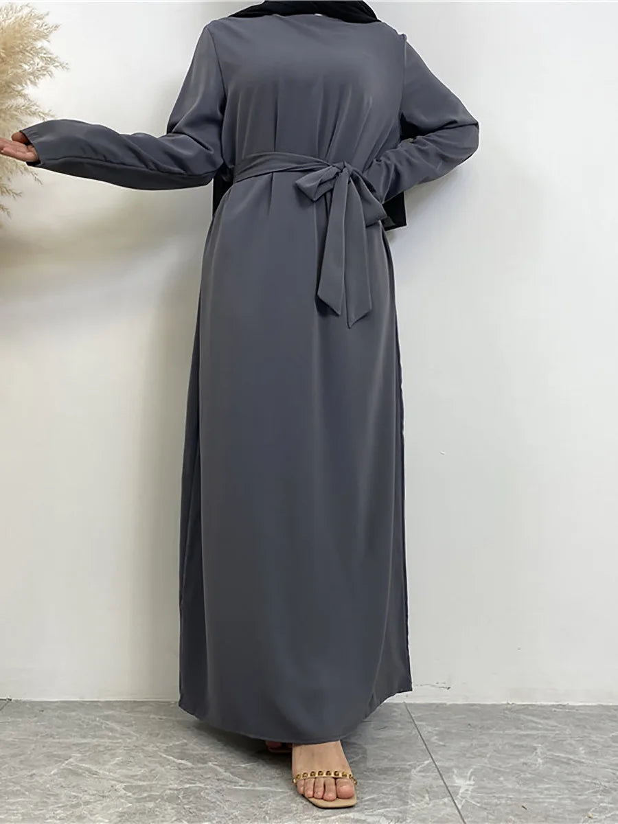 Modest Turkish Kaftan Abaya – Elegant Muslim Ramadan Maxi Dress