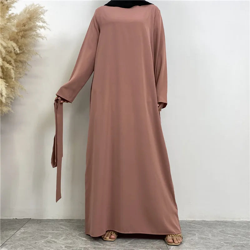 Modest Turkish Kaftan Abaya – Elegant Muslim Ramadan Maxi Dress