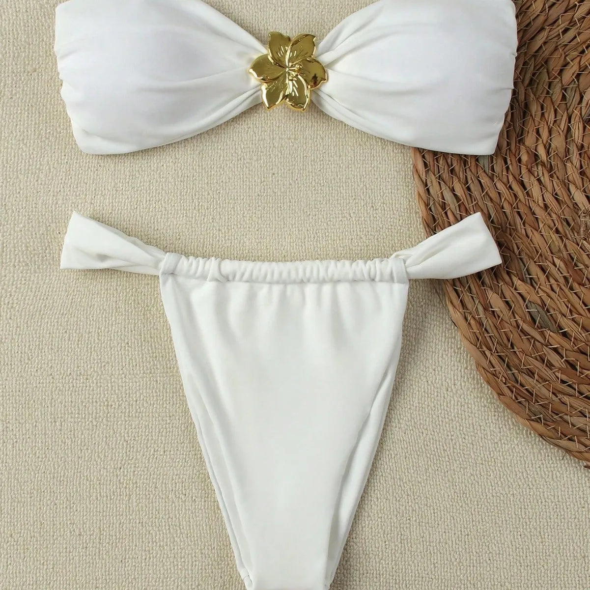 2026 Sexy Bandeau Push-Up Bikini Set – Brazilian Thong Swimwear for Women